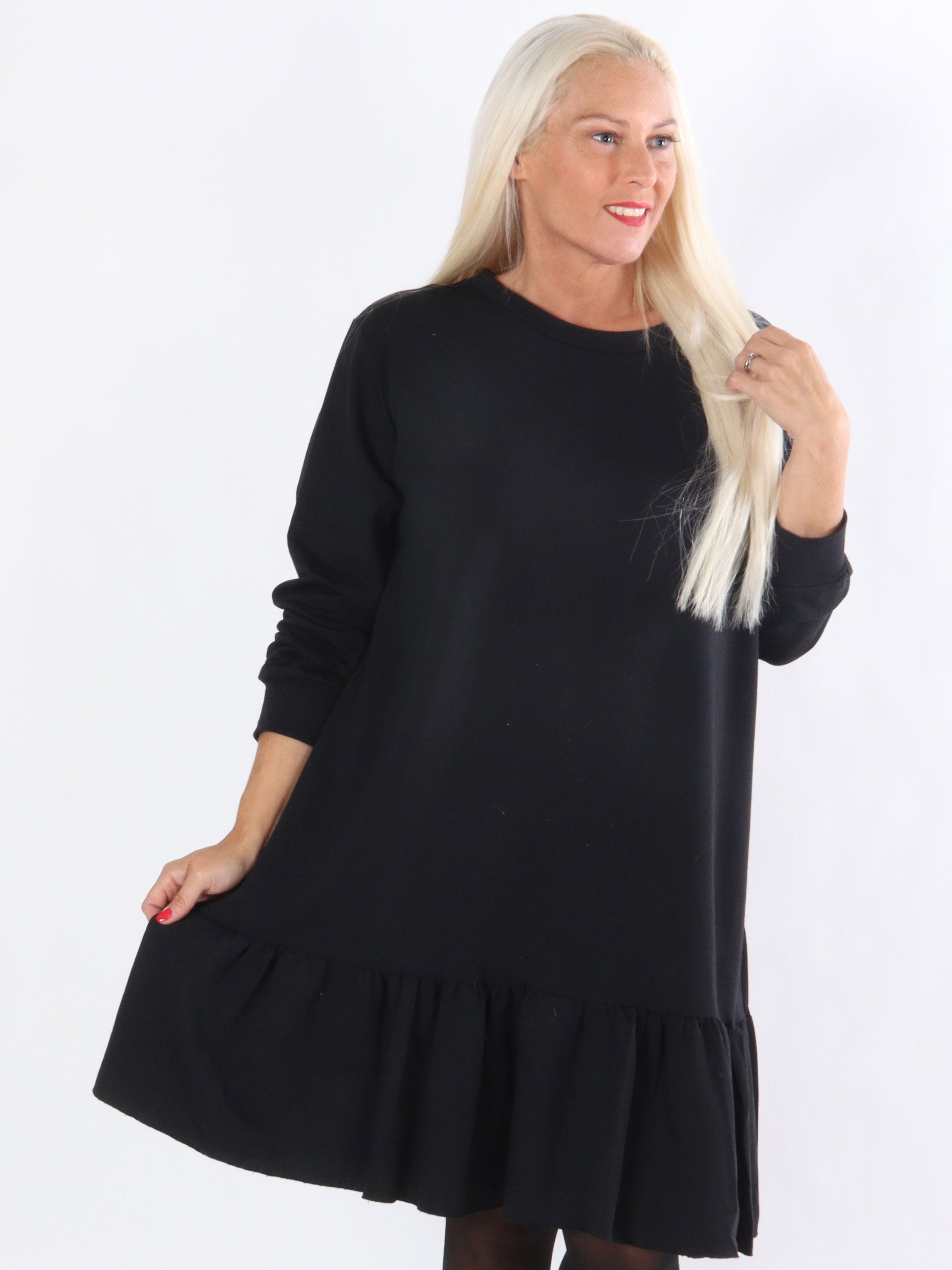 My - Armygrøn joggingkjole med flæsekant